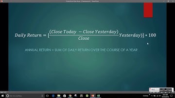 Daily & Annual Return with Excel