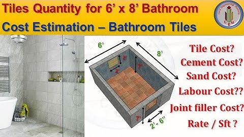 Wall tile quantity | Tiles cost estimation for bathroom | How to calculate tile  sand  & cement