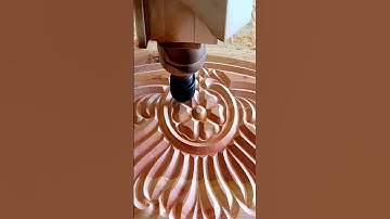 High-Speed CNC wood carving art of flower ✅ #shorts