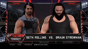 WWE 2K17 PS3 - Seth Rollins VS Braun Strowman