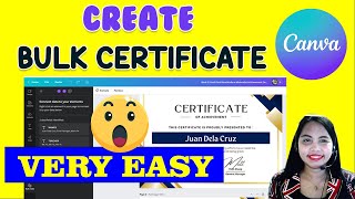 CREATE BULK CERTIFICATE in Canva |Tutorial