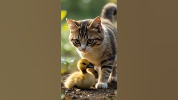 The cat saved the duckling
