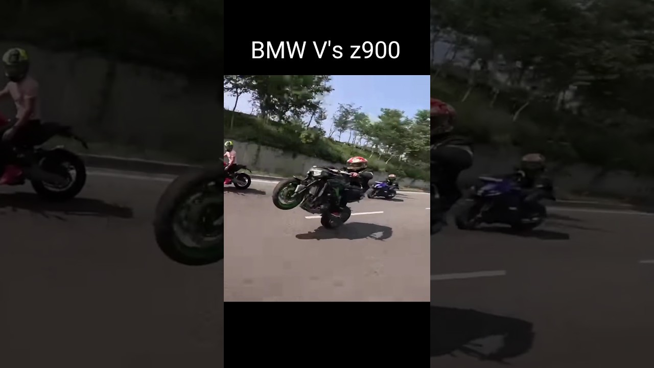 BMW V's ninja zx10r on the road public reaction 