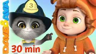 five little firemen farm animals song more nursery rhymes baby songs dave and ava