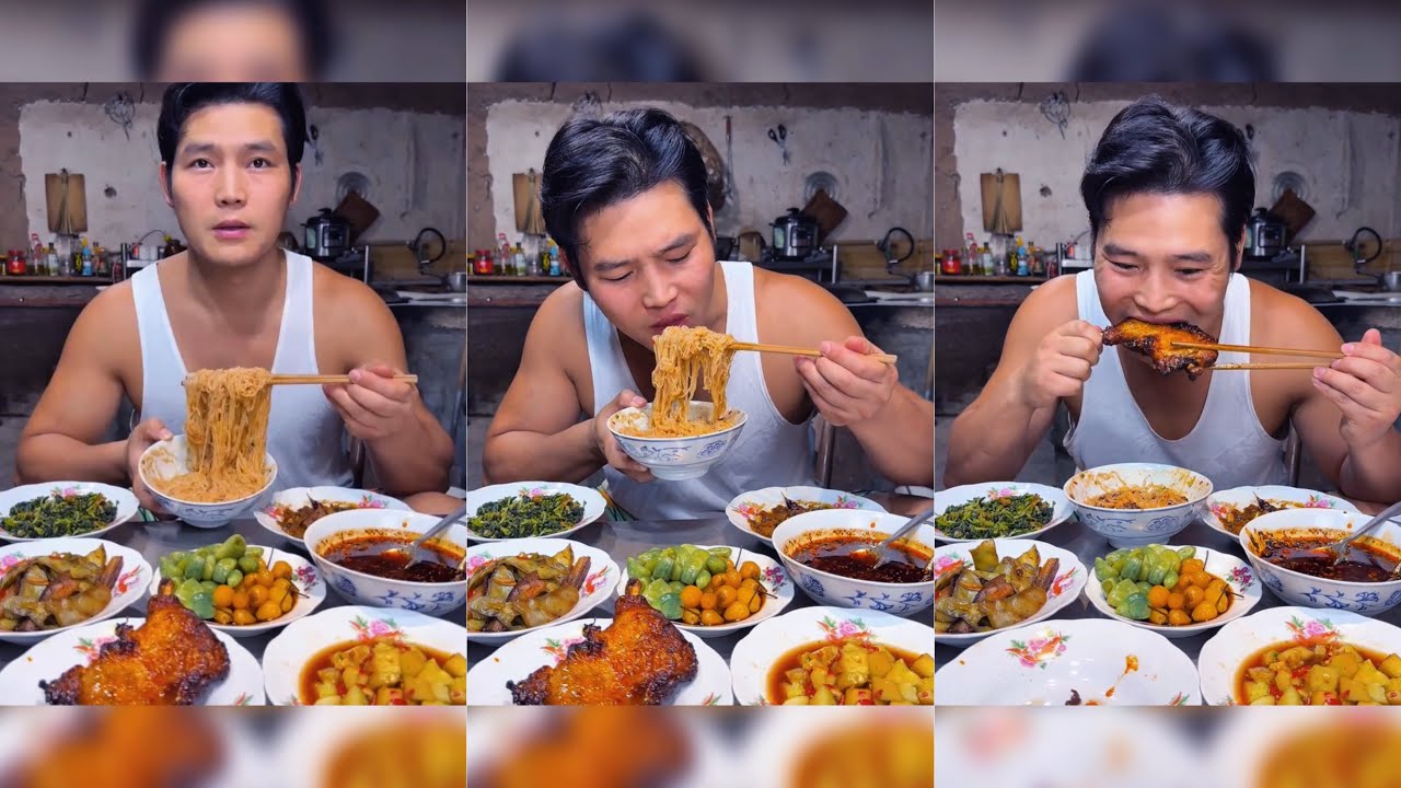 Amazing Pork Belly & Green Beans with Large Noodle Soup | Daily Eating Show