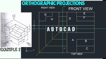 AUTOCAD|ORTHOGRAPHIC PROJECTIONS - EXAMPLE 2| CAED CAEG | LEARN AND DRAW |