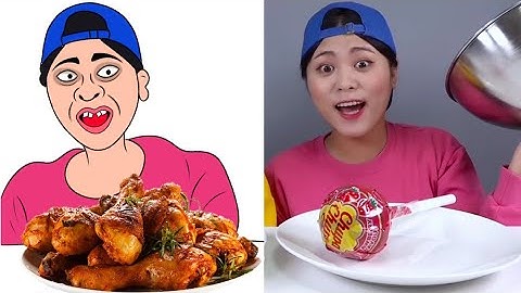 Dona Mukbang Big Food VS Small Food Challenge Drawing Meme | DONA 도나