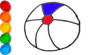 Beach BallGlitter Beach Ball coloring pages Learn Colors for kids  | Color KidsTV ☆