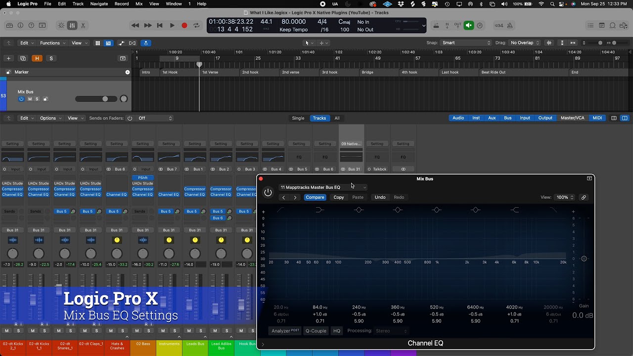Logic Pro X - Mix Bus EQ Settings - YouTube
