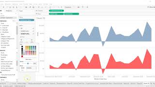 Tableau Tutorial 116 - How to Color Area Chart for Positive and Negative values