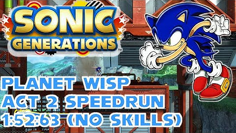 (Former World Record) Sonic Generations Planet Wisp Act 2 Speedrun 1:52:63 (No Skills)