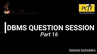 Database Management System Question Session part 16 #dbms #question