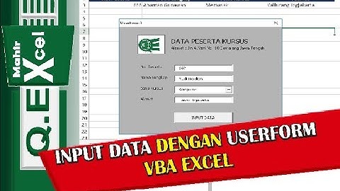Cara Input Data dengan UserForm - VBA Excel Coding