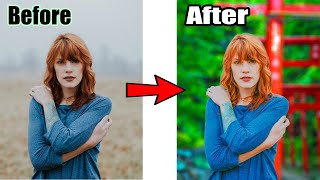 Background change in photoshop | Girl Background change | Asad Future World | photo editing screenshot 5