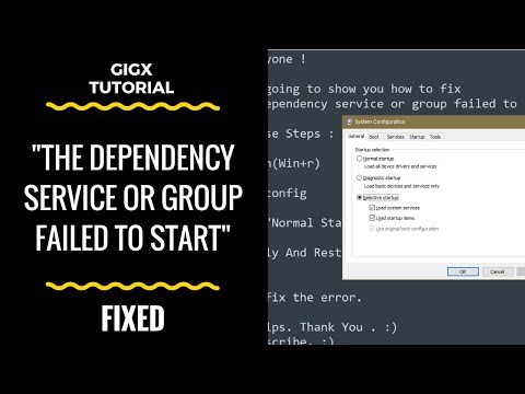 The dependency service or group failed to start FIX