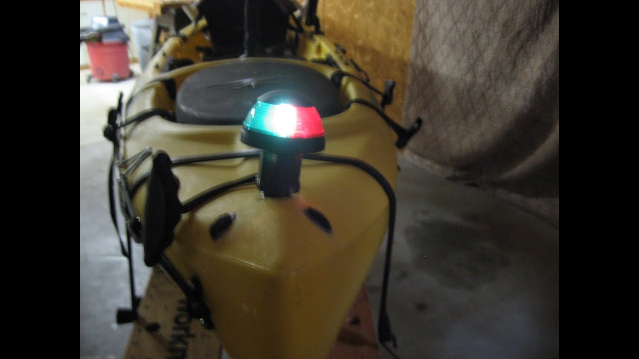 new kayak navigation lights installation. - youtube
