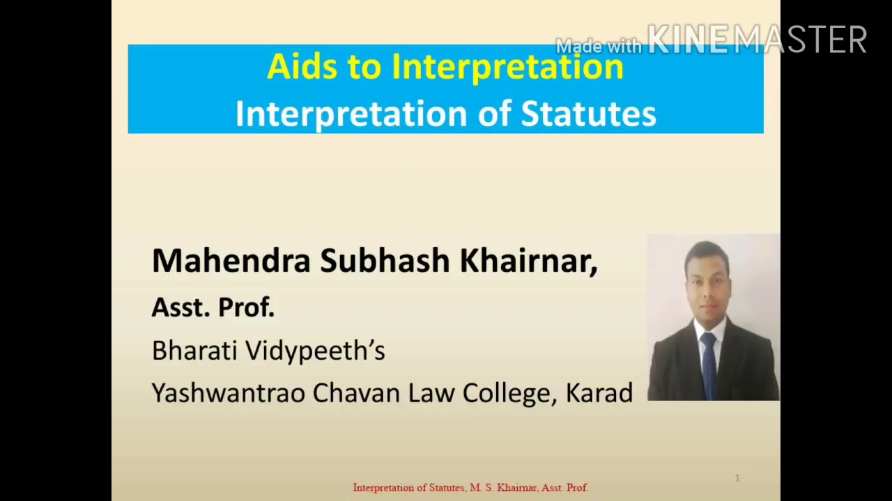 External aids to Interpretation of Statutes मराठी भाषांतर व अर्थ