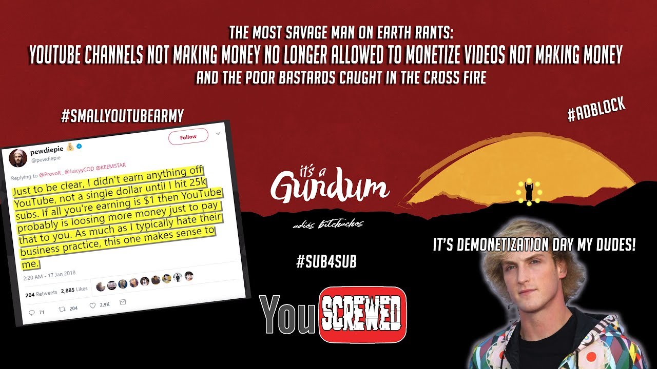 Youtube Channels Not Making Money No Longer Allowed To Monetize Videos Not Making Money