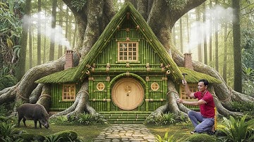 Survival I Built a Tree House with Bamboo - Find Food Around the Shelter