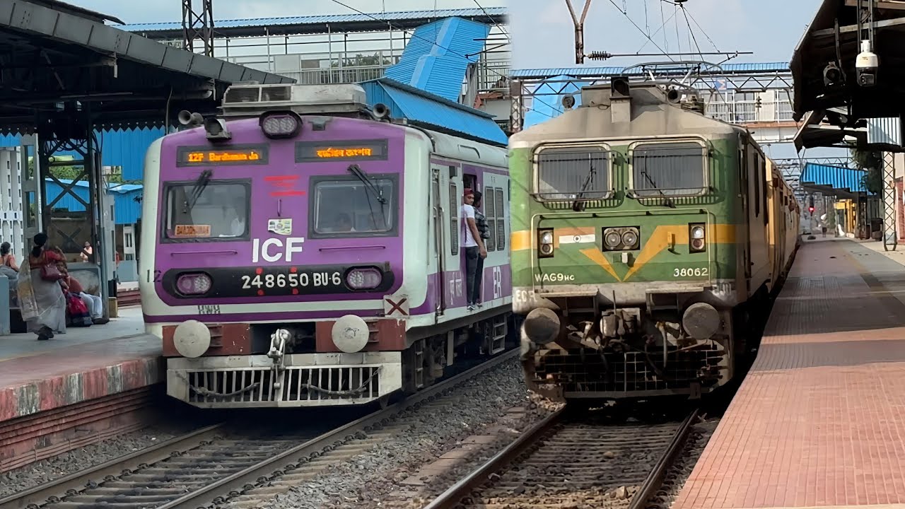 Kulick Rear Engine Electric & Disel Engine Leads Chat Puja Special Train+Kulick Exp back ...
