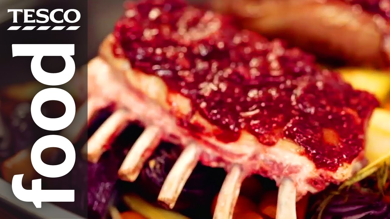 How to Cook Roast Lamb Rack and Roasted Vegetables | Tesco Food - YouTube