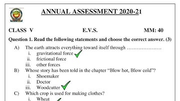 NDMC Class 5 EVS SA 2 FINAL EXAM Question Paper Solution ENGLISH MEDIUM