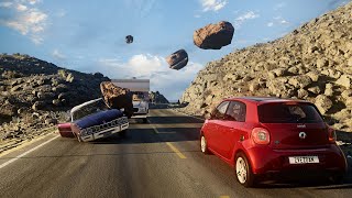 Rockslide Car Crashes #03 - BeamNG Drive