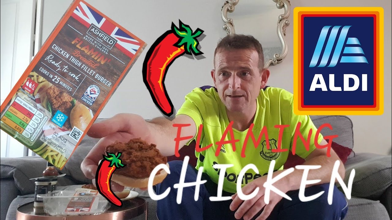 Aldi Flamin Breaded Chicken Thigh Burger YouTube