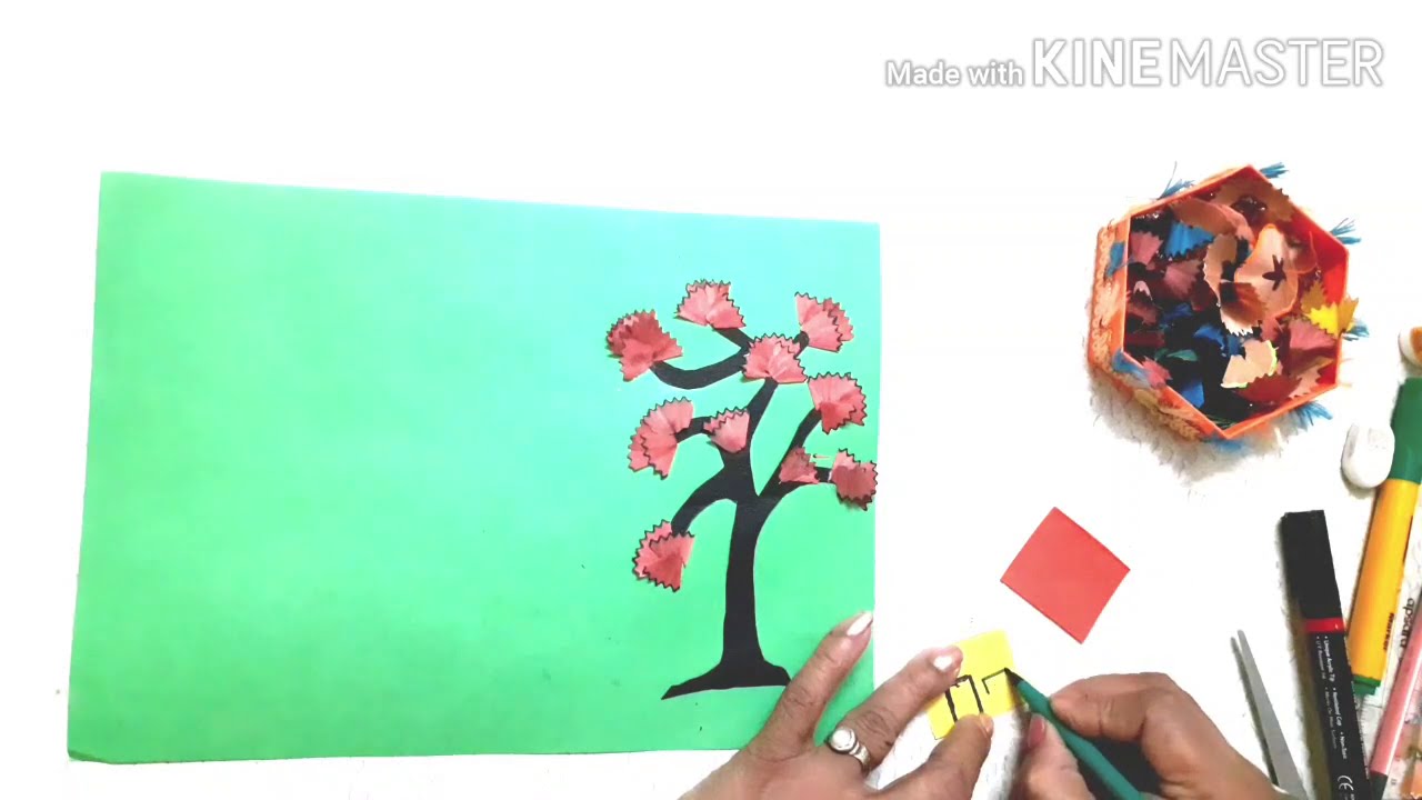 Waste material project/How to make a beautiful scenery using pencil