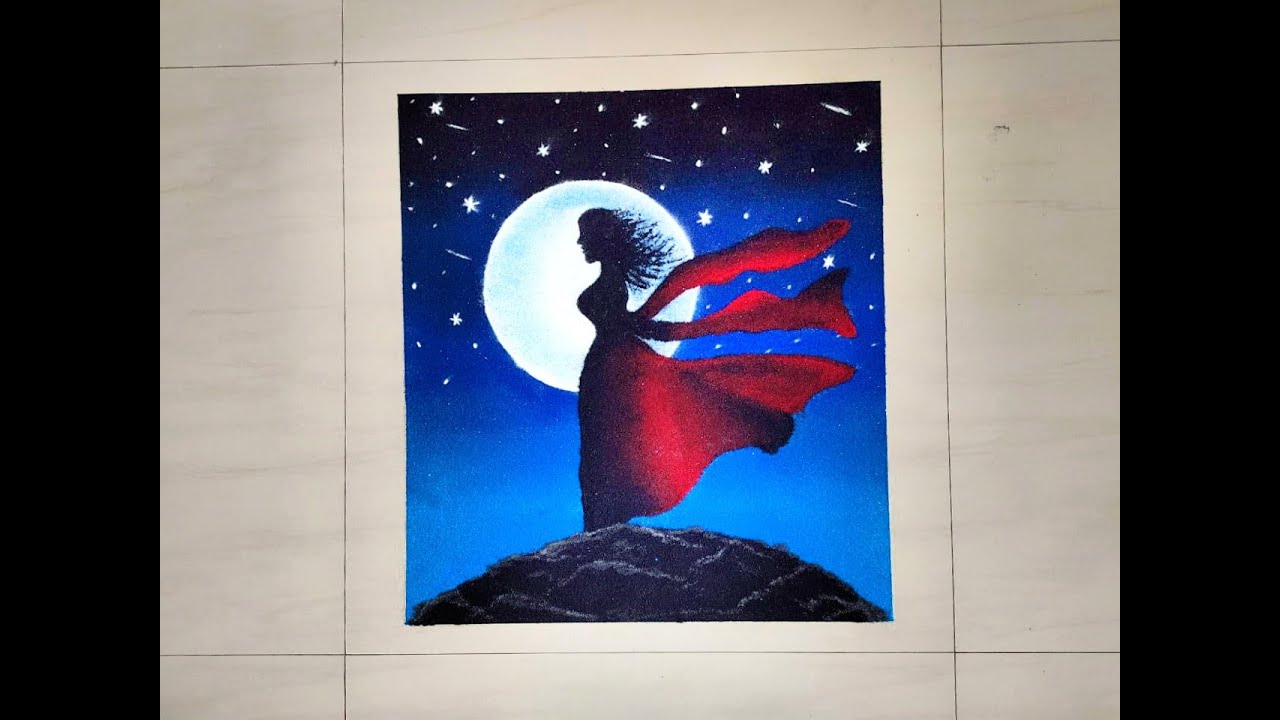 A Girl In The Moonlight Creative And Beautiful Poster Rangoli Youtube
