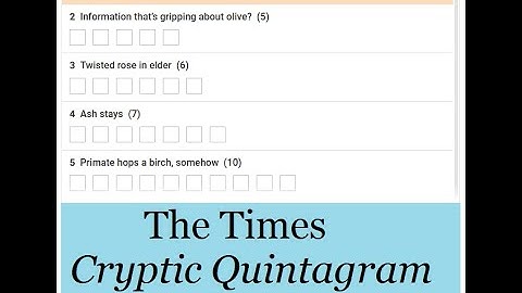 The Times Cryptic Quintagram 2412