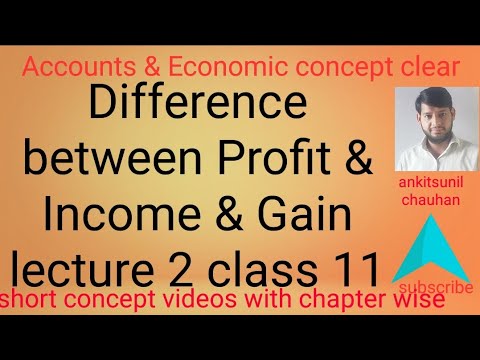 Difference between Profit & Income & Gain lecture 2 class 11
