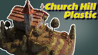 DIY Church Hill Plastic Model With Cardboard Modellino Chiesa Realizzato Con Cartone  Riciclaggio