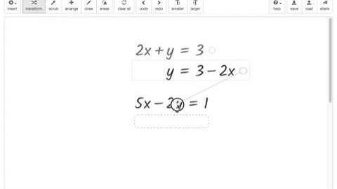 Solving a linear equation system using substitution