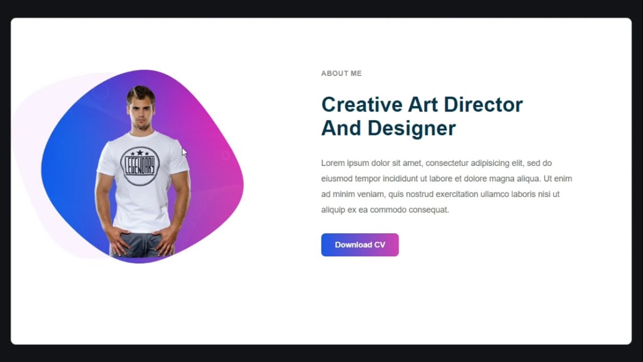 How to Make About Us Section using HTML and CSS | About us Section ...