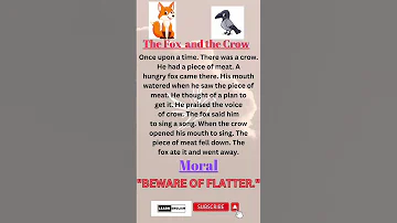 The Fox And The Crow Short Stories With Moral For Learning English Englishpractice Education 