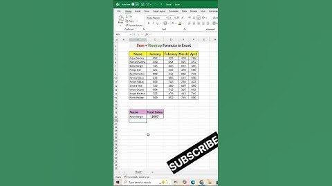 SUM + VLOOKUP Formula in Excel 🔥 | Excel Tips & Tricks #focusinguide #shorts