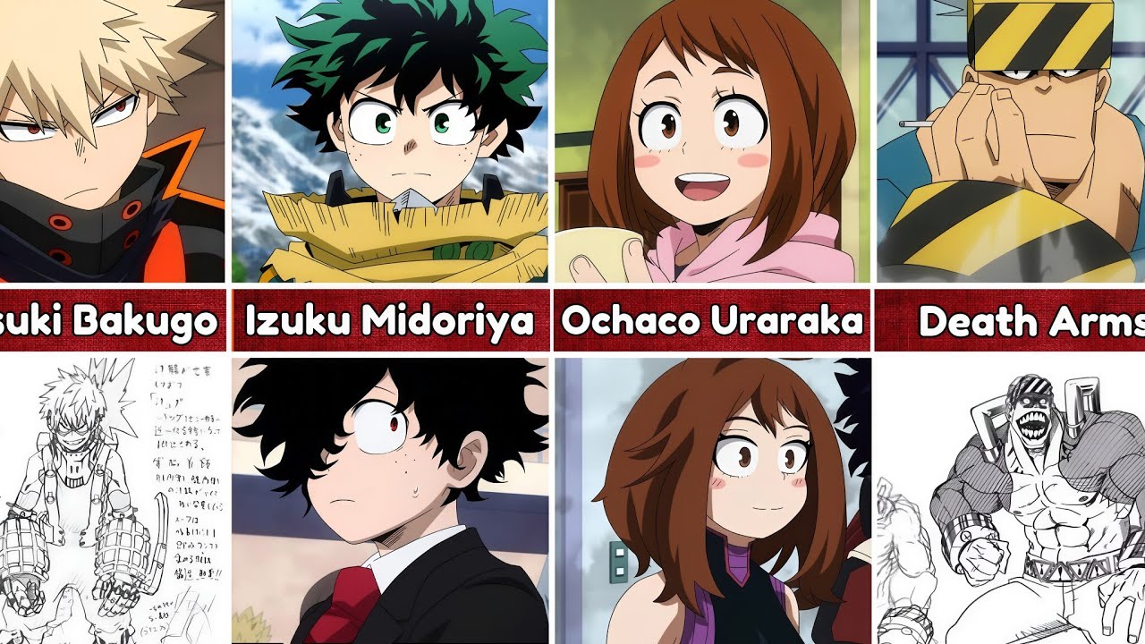 Early Character Designs In My Hero Academia || Anime Gotcha