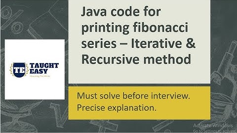 Java code to print Fibonacci series- Iterative & recursive method #java #fibonacci #recursion #viral