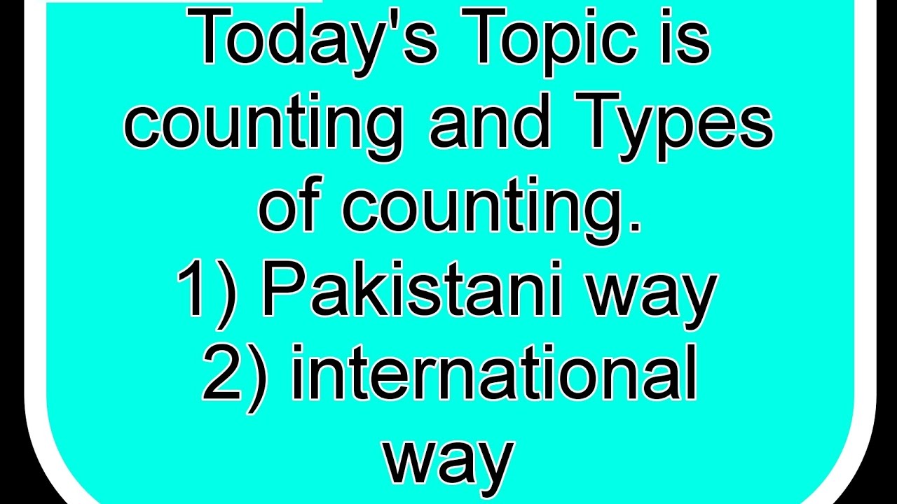 counting and Types of counting - YouTube