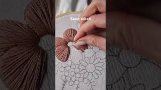 Basic satin stitch flower #embroidery #handembroidery #handmade #stitch #art #flowers #craft #needle