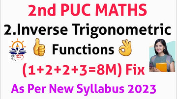 2nd puc important questions 2023||inverse trigonometric functions fix questions|| class 12 maths.