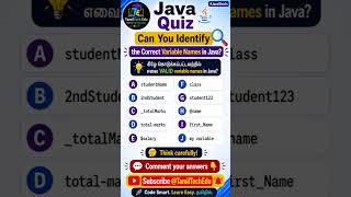 Java Quiz #3 🔥 Can You Identify the Valid Variable Names? 🤔 | Java Variables | #JavaShorts