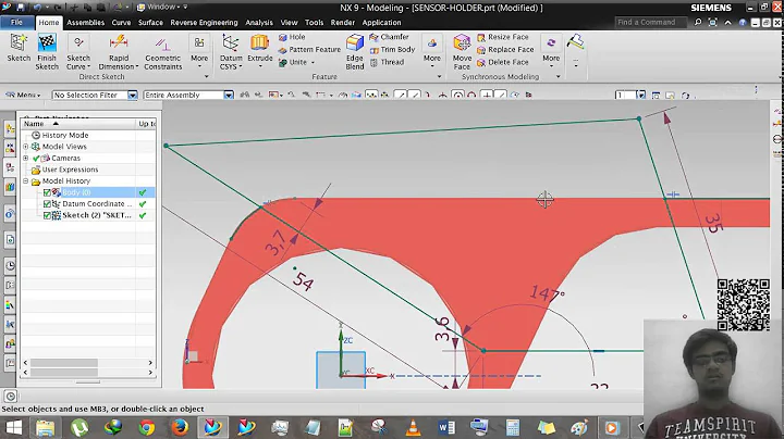 Siemens NX - Sketch Part-3 - Project Curve, Trim, Move, Offset, Resize & Delete Curve