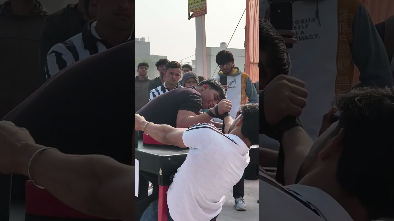 Wait for end 😱 mathura distric  arm wrestling championships 