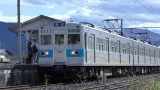 秩父鉄道5000系5003編成 和銅黒谷駅 着発シーン 4K