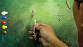 : Acrylic Painting using Palette Knife | Girl on Balcony | Time-lapse | JMLisondra