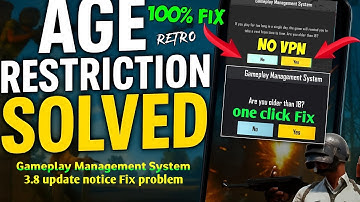 PUBG Mobile Age Restriction in 3.8 Update | 100% Working in 2 Minutes!