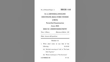 BEGE–143 June 2025 | IGNOU Previous Year Question Paper