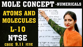 Atoms and molecules|L10|Mole concept|Numericals-mole concept|Mole in term of mass,molecules & volume